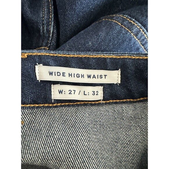 JJXX Wide Leg High Waist Jeans Size 27 Inseam 32 Patch Pockets Dark Wash New - Picture 8 of 10